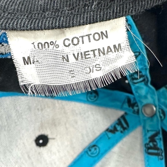 Neff Skateboarding Snapback Hat SPOT Black Blue Screenprint Stitched Side Logo - Picture 7 of 8